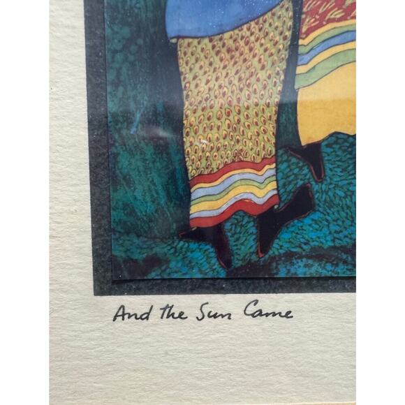 Artist Paul Nzalamba "And the Sun Came" Signed Archival Print Batik Artwork - Picture 4 of 5